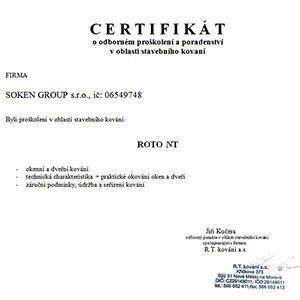 certifikat roto nt